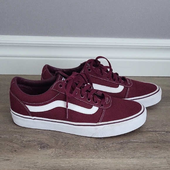 Vans Other - Vans Ward Men's Burgundy Canvas Sneakers Sz 9